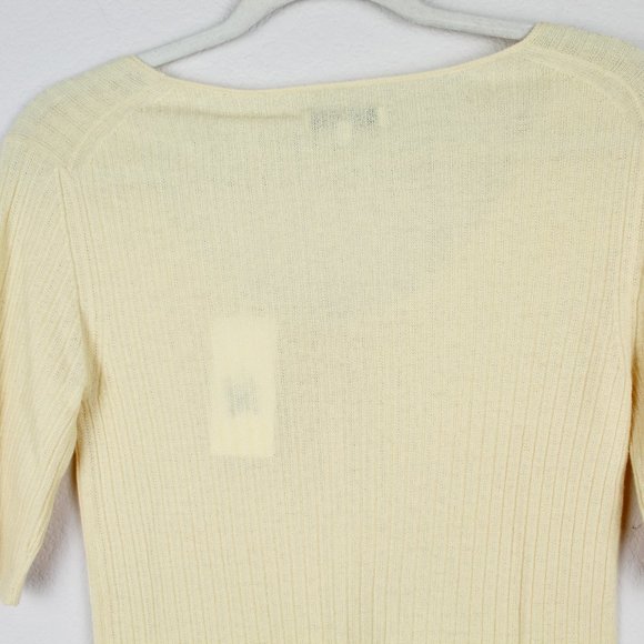 NWT Vince Rib Scoop Neck Cashmere Henley Top - Picture 8 of 9